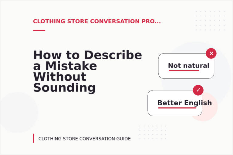 How to Describe a Mistake Without Sounding Rude in Clothing Store Conversation English How to Describe a Mistake Without Sounding Rude in Clothing Store Conversation English