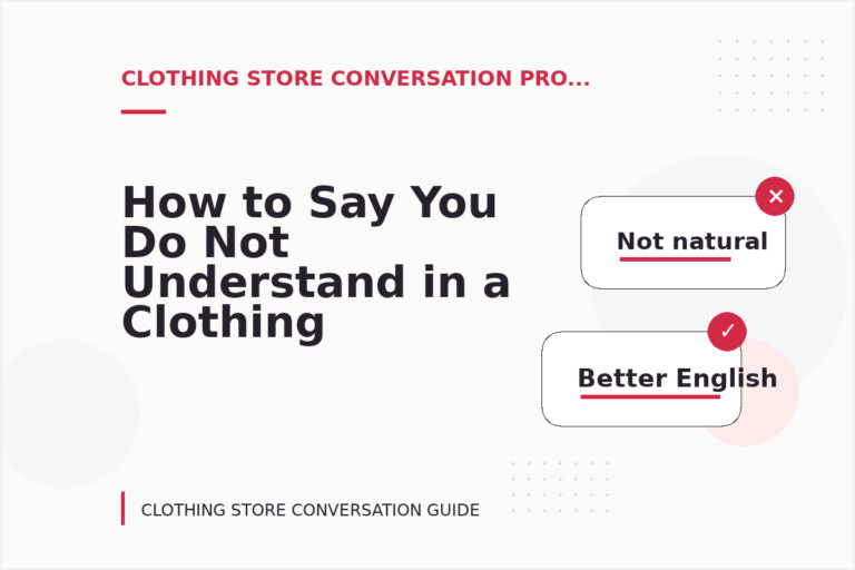 How to Say You Do Not Understand in a Clothing Store Conversation How to Say You Do Not Understand in a Clothing Store Conversation