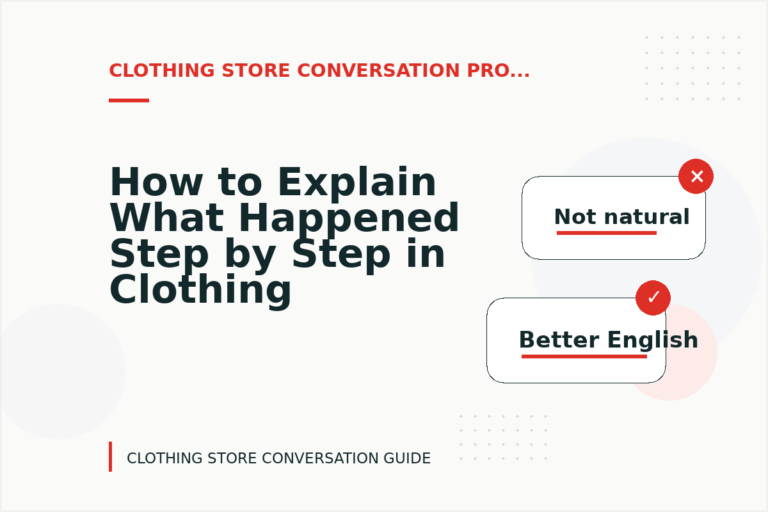 How to Explain What Happened Step by Step in Clothing Store Conversation English