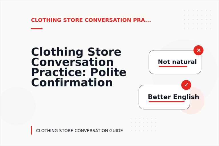 Clothing Store Conversation Practice: Polite Confirmation Examples